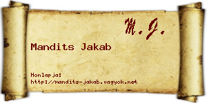 Mandits Jakab névjegykártya